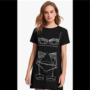 Floerns Women's Funny Lingerie Nightgown Cute Print Tshirt Sleepdress Size M